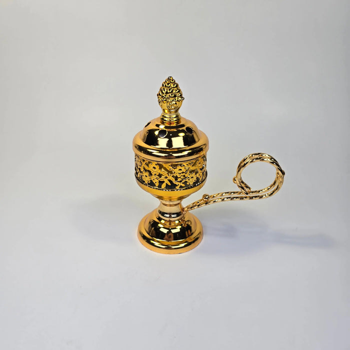 Orthodox Brass Incense Charcoal Burner – Gold & Silver Tone Variants Church Icon Store