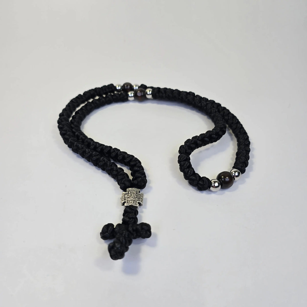 Orthodox 90-Knot Komboskini Prayer Rope with Cross Church Icon Store