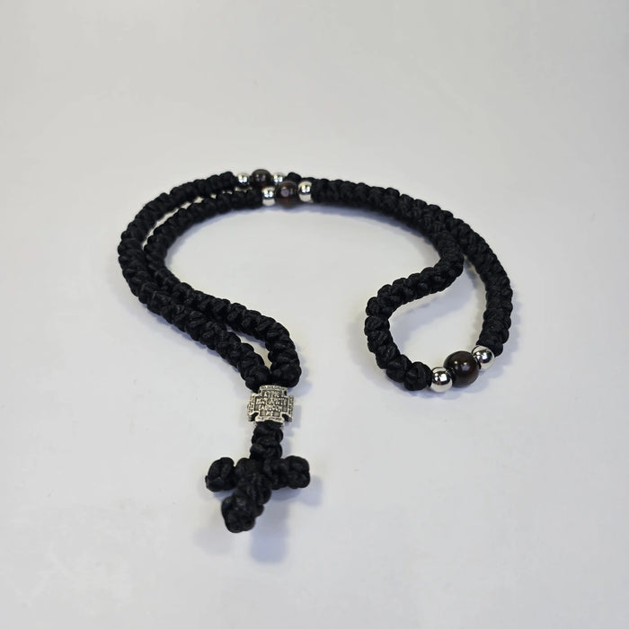 Orthodox 90-Knot Komboskini Prayer Rope with Cross Church Icon Store