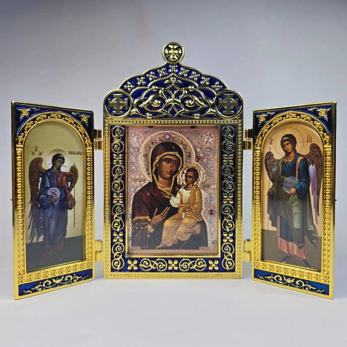 Orthodox Triptych Icon – Folding Icon with Saints and Theotokos Variants Church Icon Store