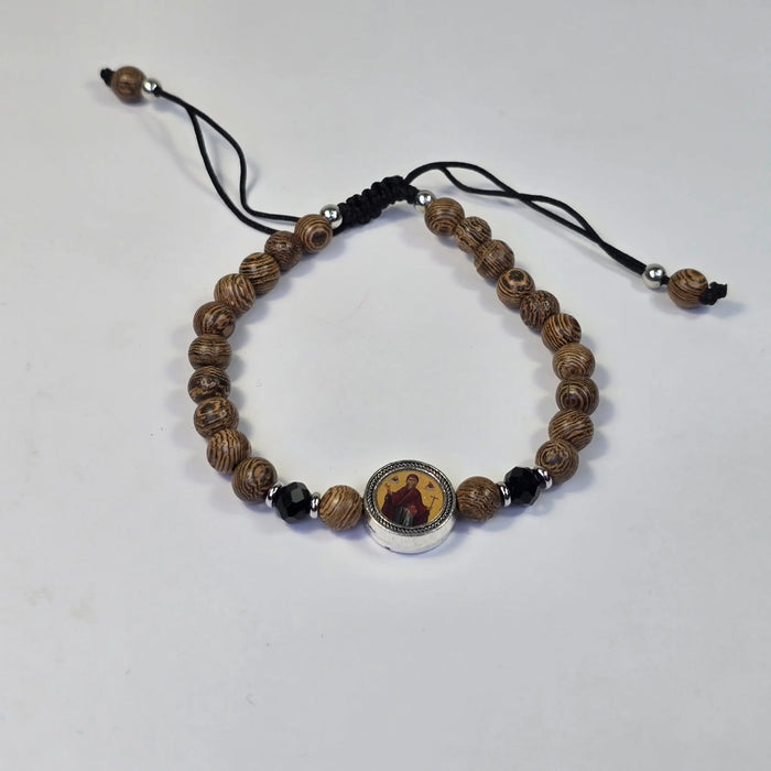 Orthodox Mother of God Bracelet – Adjustable Wooden Bead Bracelet Church Icon Store