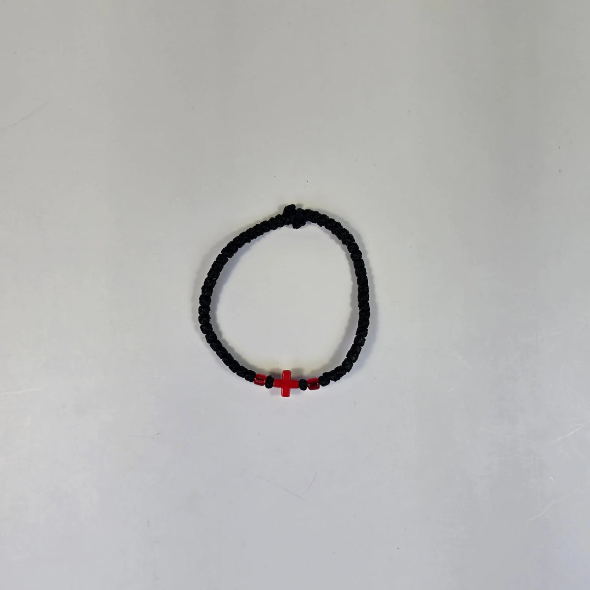 Orthodox Prayer Rope Bracelet with Red Cross – Handwoven Komboskini Bracelet Church Icon Store