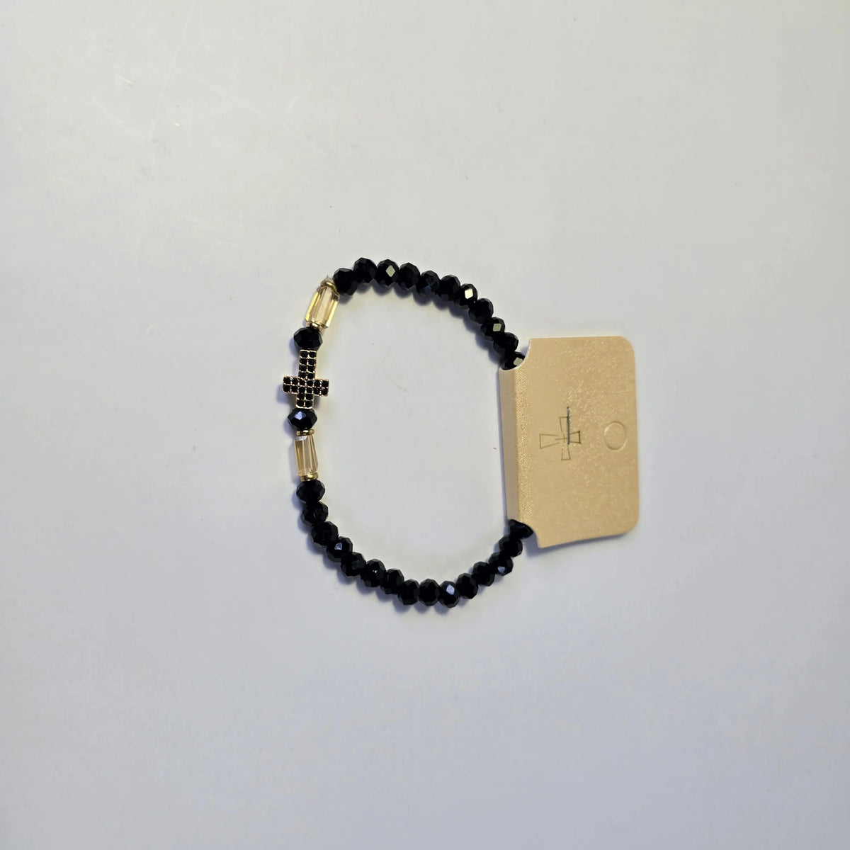 Orthodox Cross Crystal Beaded Stretch Bracelet Church Icon Store