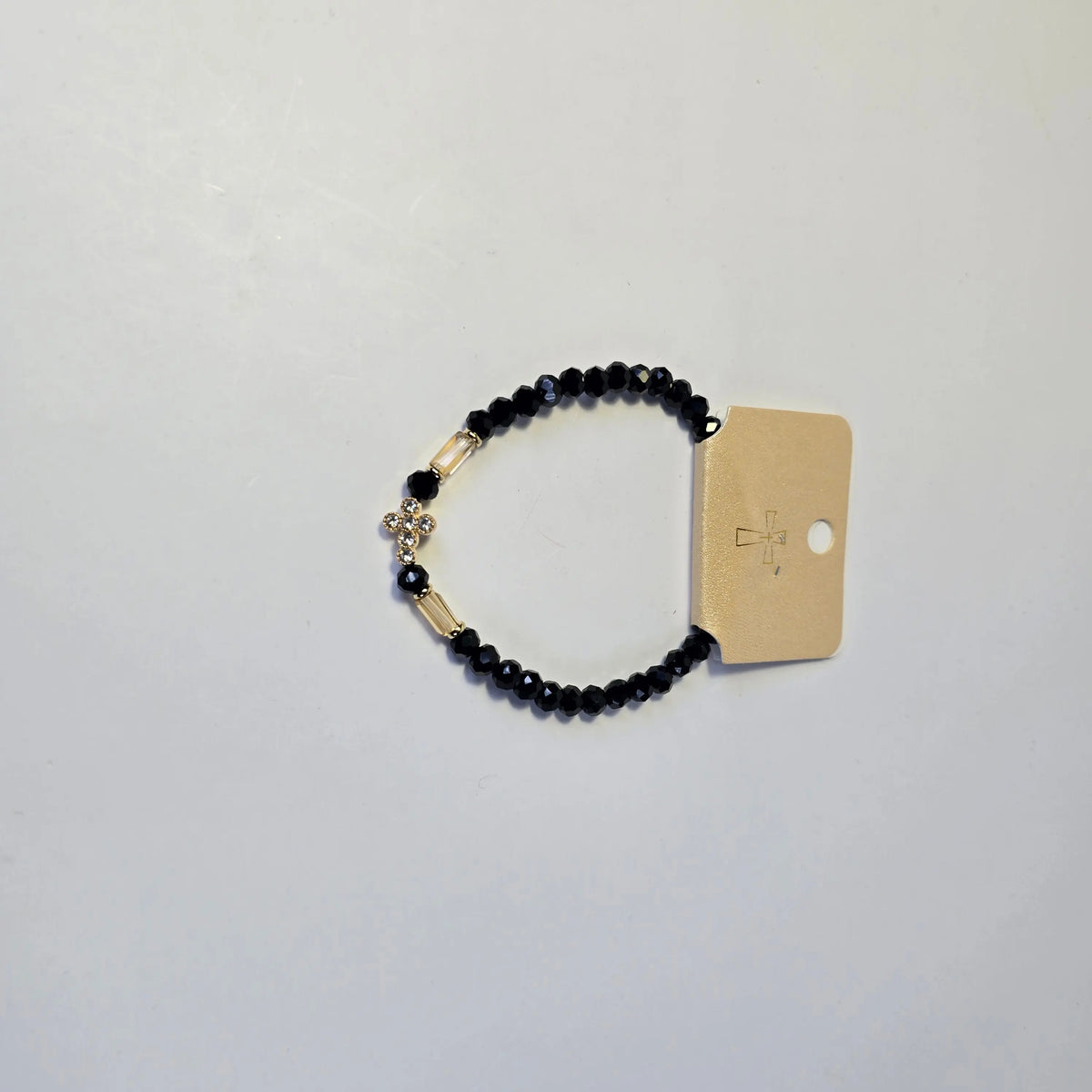 Orthodox Cross Crystal Beaded Stretch Bracelet Church Icon Store