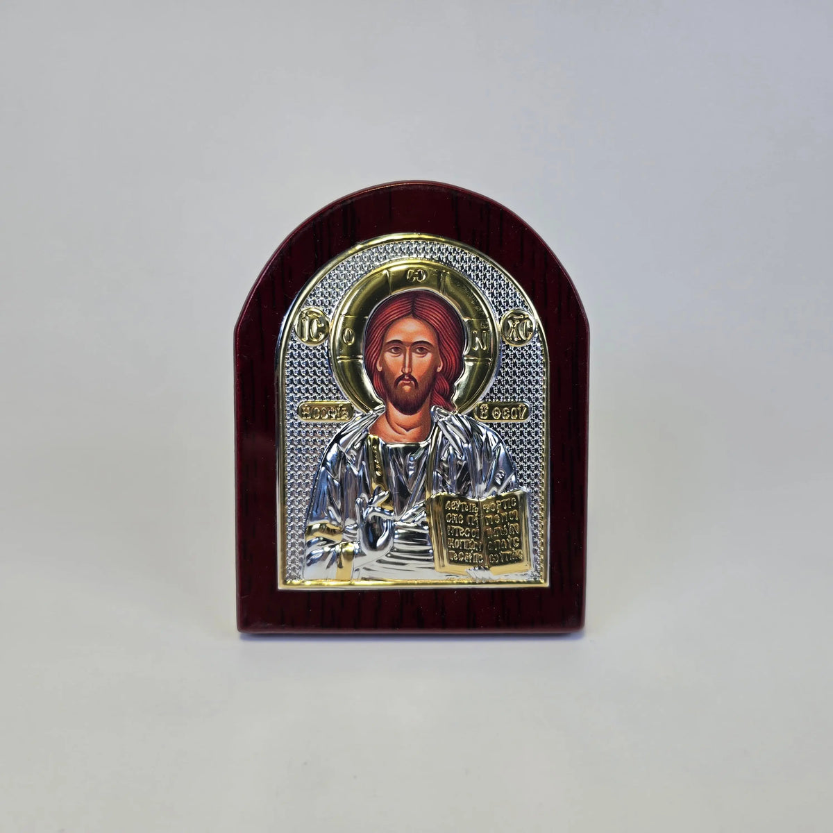 Orthodox Silver & Gold Plated Icons on Wooden Base (9.5 × 7 cm) Church Icon Store
