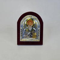 Orthodox Silver & Gold Plated Icons on Wooden Base (9.5 × 7 cm) Church Icon Store