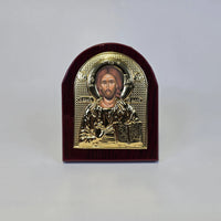 Orthodox Silver & Gold Plated Icons on Wooden Base (9.5 × 7 cm) Church Icon Store