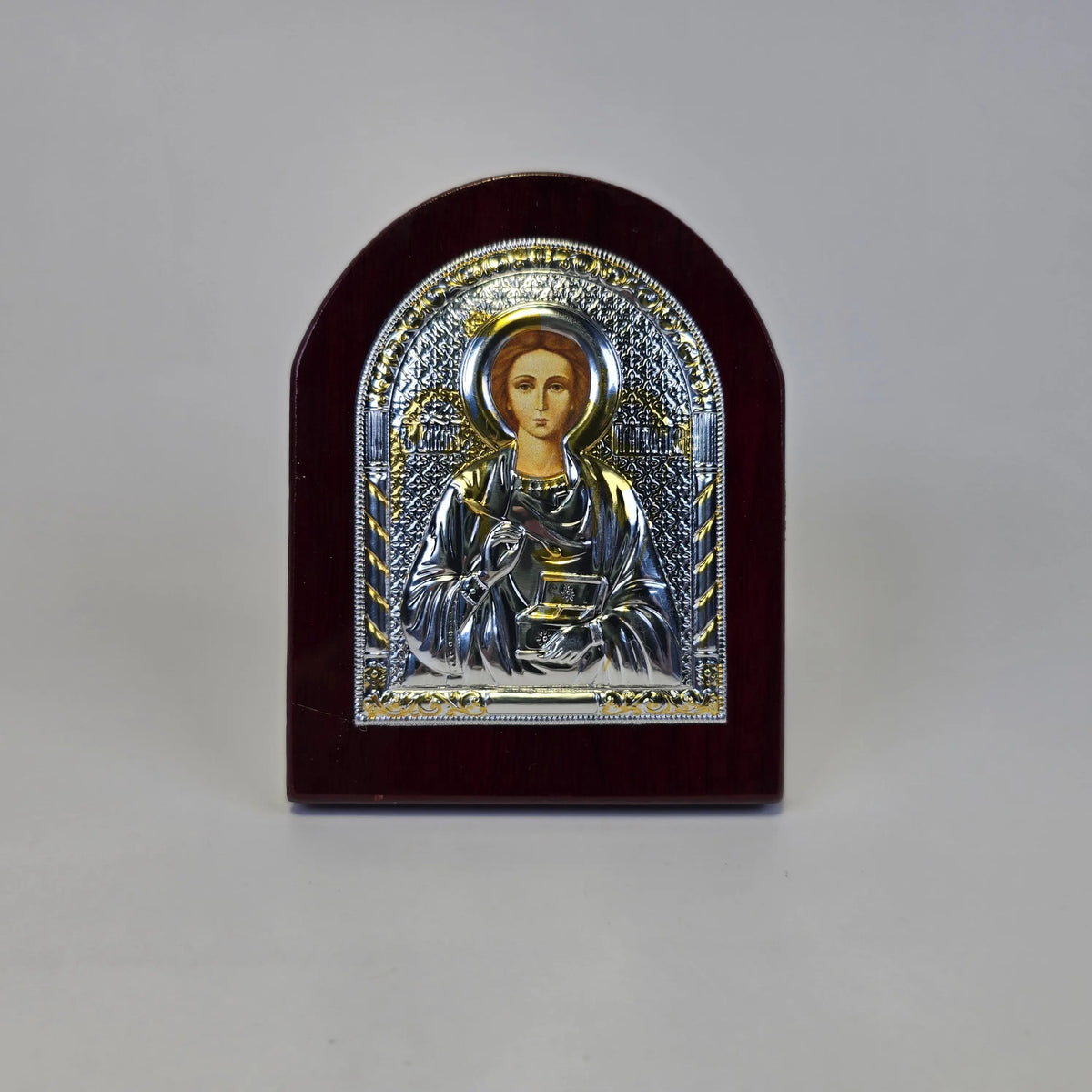 Orthodox Silver & Gold Plated Icons on Wooden Base (9.5 × 7 cm) Church Icon Store