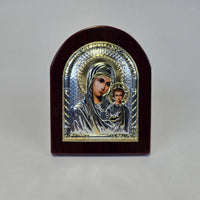 Orthodox Silver & Gold Plated Icons on Wooden Base (9.5 × 7 cm) Church Icon Store