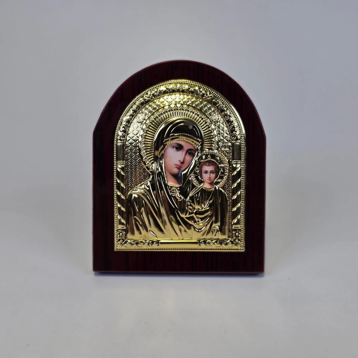 Orthodox Silver & Gold Plated Icons on Wooden Base (9.5 × 7 cm) Church Icon Store