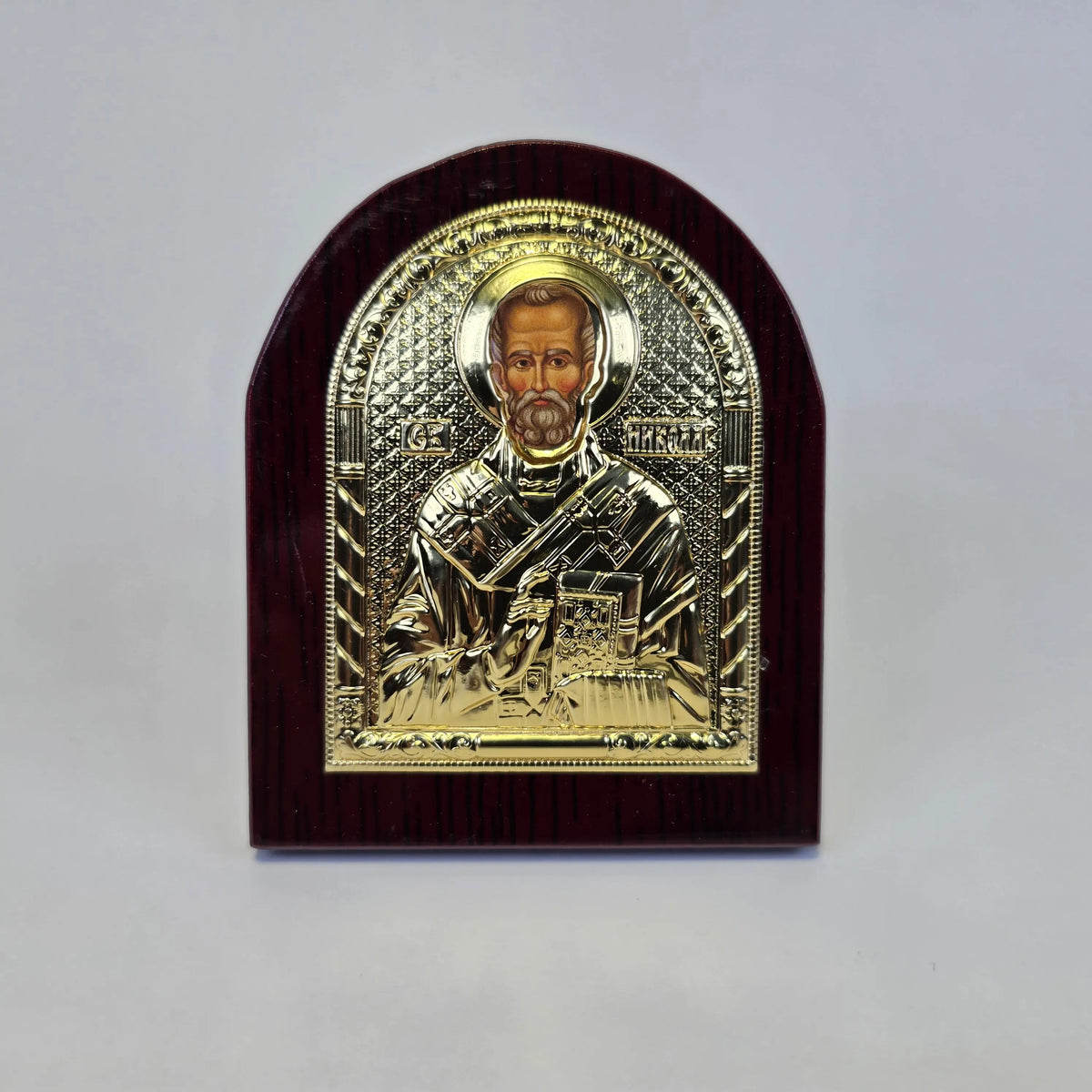 Orthodox Silver & Gold Plated Icons on Wooden Base (9.5 × 7 cm) Church Icon Store