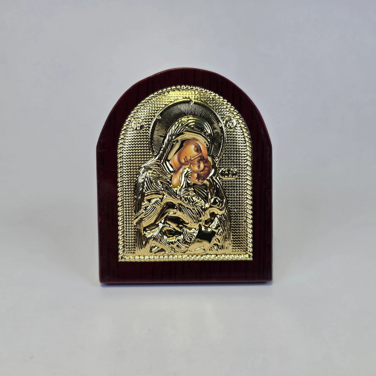Orthodox Silver & Gold Plated Icons on Wooden Base (9.5 × 7 cm) Church Icon Store