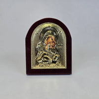 Orthodox Silver & Gold Plated Icons on Wooden Base (9.5 × 7 cm) Church Icon Store