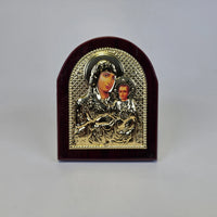 Orthodox Silver & Gold Plated Icons on Wooden Base (9.5 × 7 cm) Church Icon Store