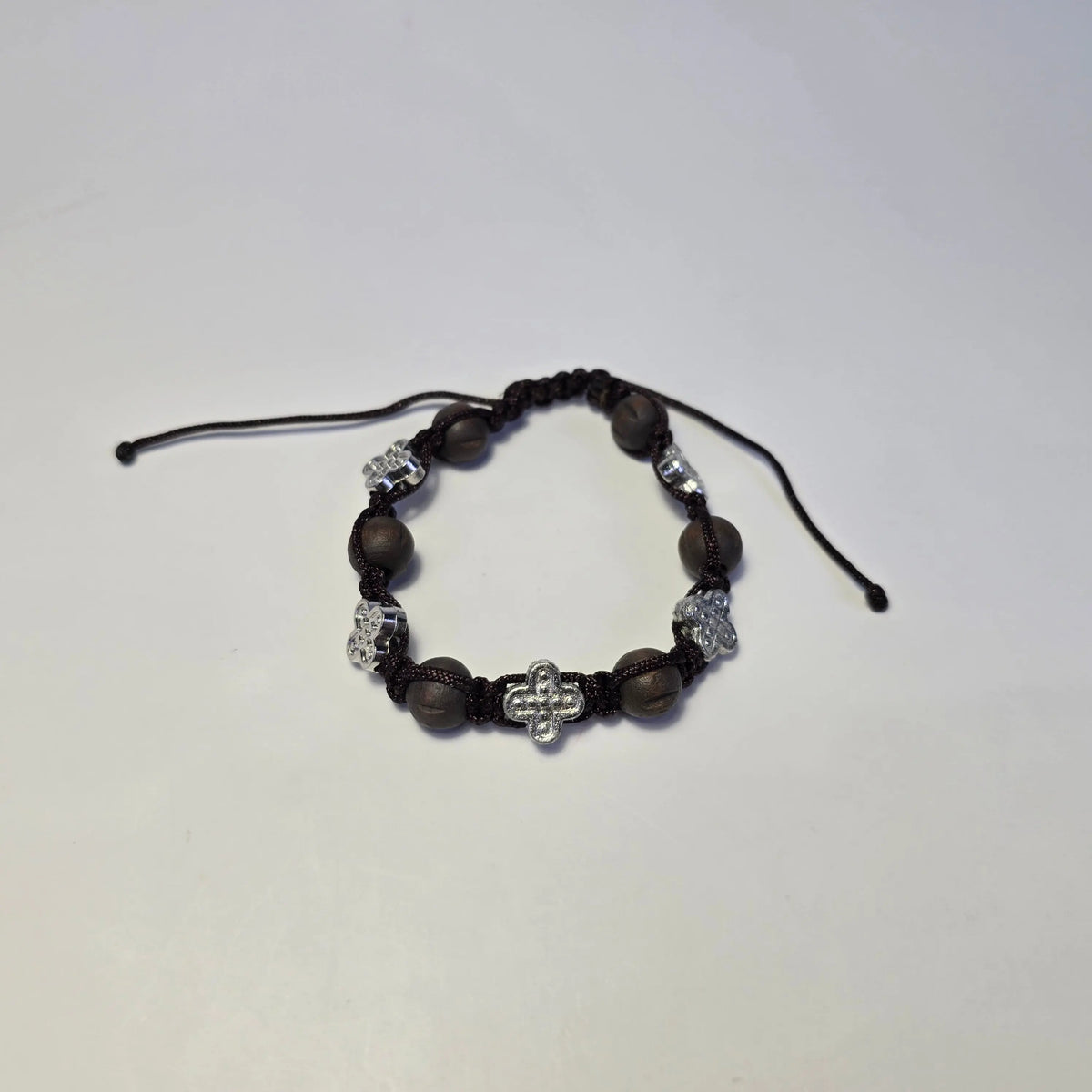 Adjustable Orthodox Christian Prayer Bracelet with Wooden Beads & Cross | Traditional Christian Bracelet Church Icon Store