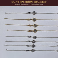 Orthodox Bracelet with Saint Spyridon's Shoe & Icon Charm – Gold Plated Silver & Silver Variants Church Icon Store