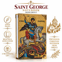 Orthodox Icon Notebook from Greece – Gold-Thread Cover, Lined Pages Church Icon Store