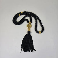 Orthodox Prayer Rope (Komboskini) – 100 Knots with Gold-Tone Cross & Tassel Church Icon Store