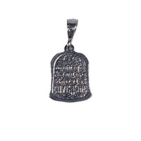 Saint Spyridon pendant back engraving Orthodox silver necklace prayer inscription