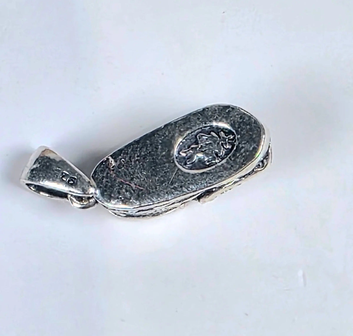 Saint Spyridon shoe pendant silver orthodox relic charm with real shoe relic inside
