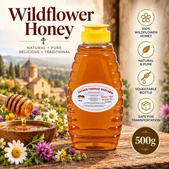 Raw Wildflower Honey Midland clear squeeze bottle 500g