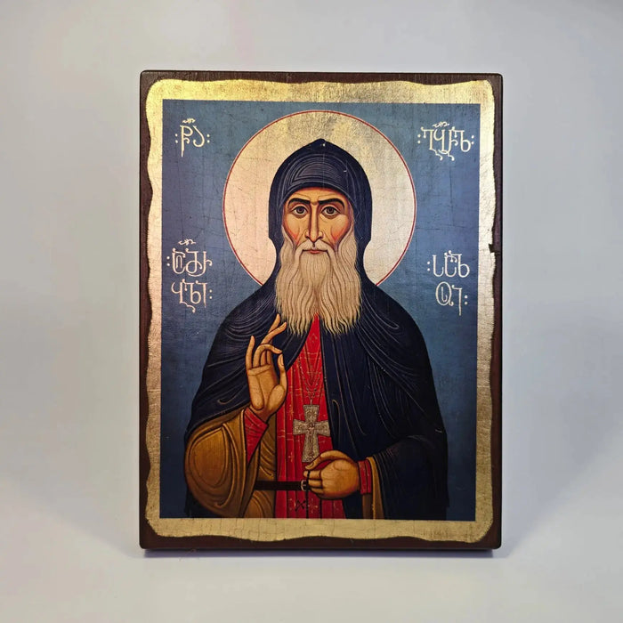 Orthodox icon of Saint Shio of Mgvime in traditional Georgian iconography